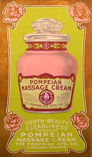 Pompeian massage cream jar