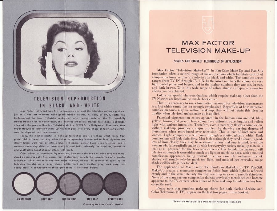 1958 Television Make-up for Black-and-White and Color page 1