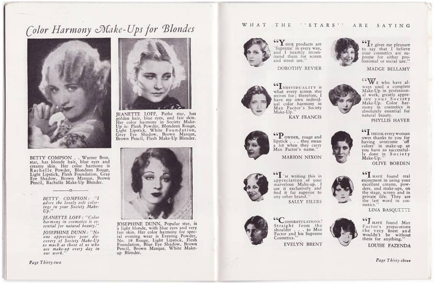 1931 The New Art of Society Make-up pages 30-31