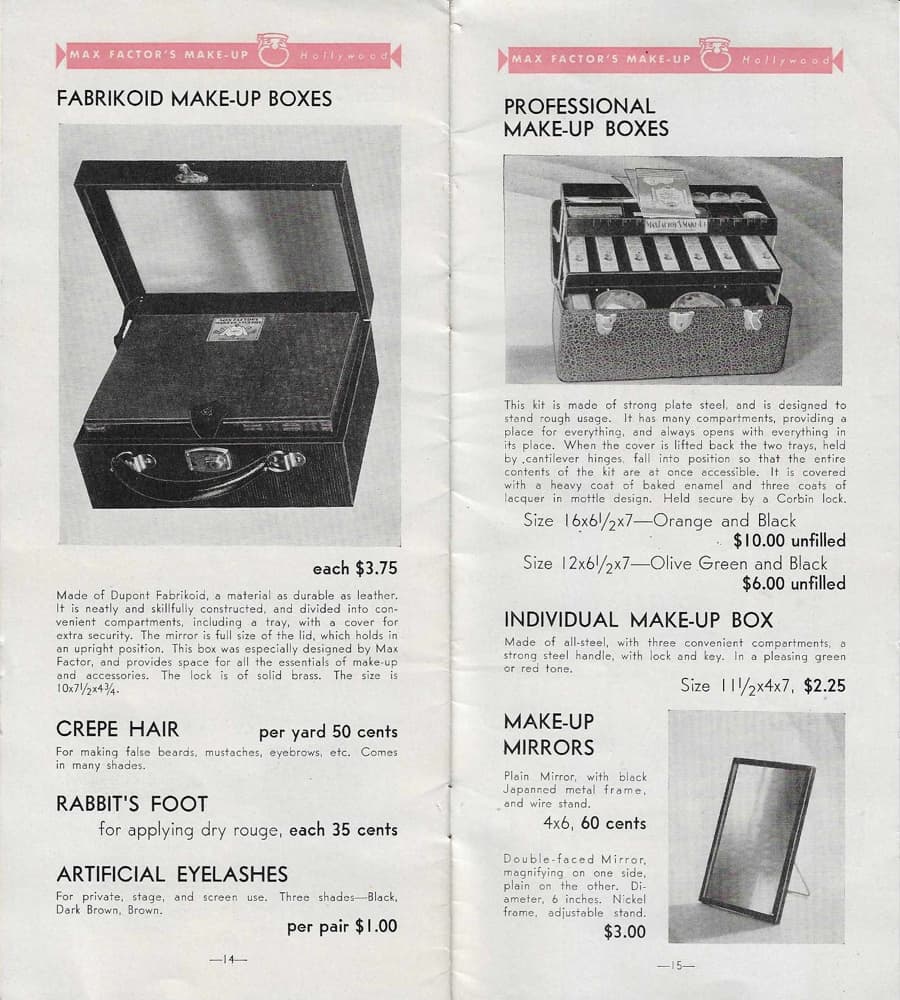 A Catalog of Max Factors Theatrical Make-Up page 12