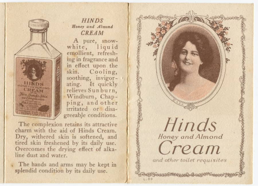 Hinds Honey and Almond Cream and Other Toilet Requisites panel 1.