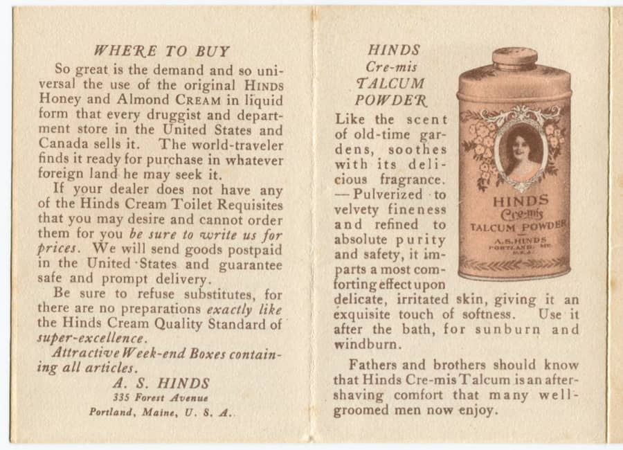 Hinds Honey and Almond Cream and Other Toilet Requisites panel 2