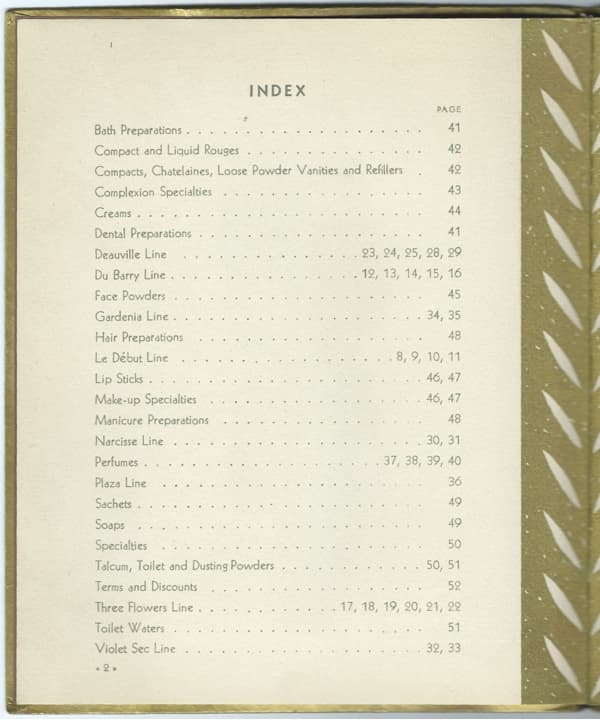  1880-1930 Richard Hudnut Book of Values page 2