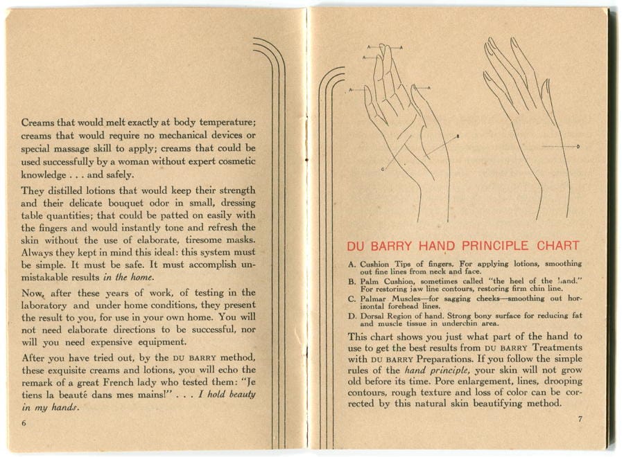 1930 Home Method of Du Barry Beauty Treatments pages 8-9