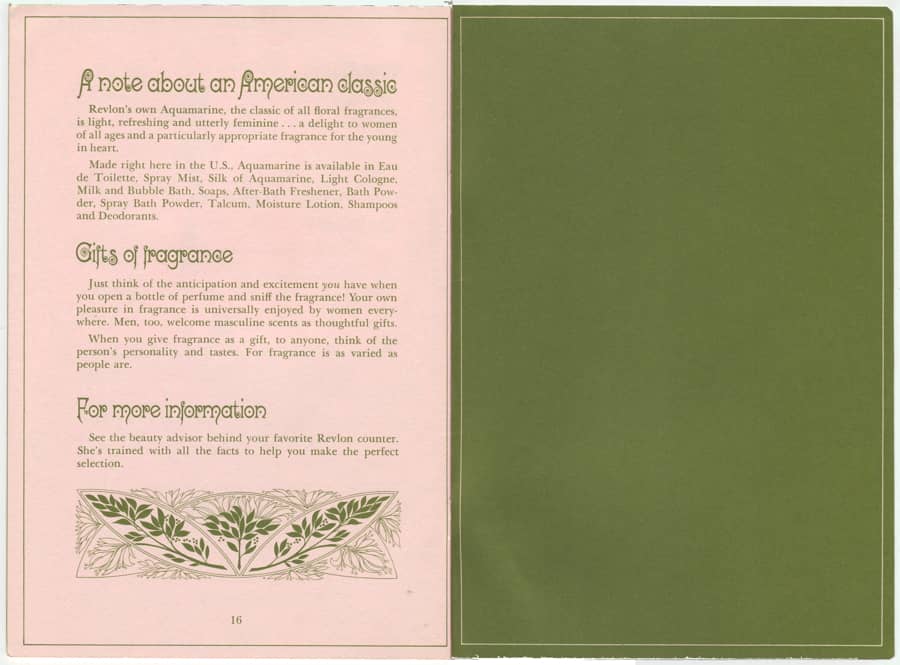 The Romance of Fragrance by Revlon page 16