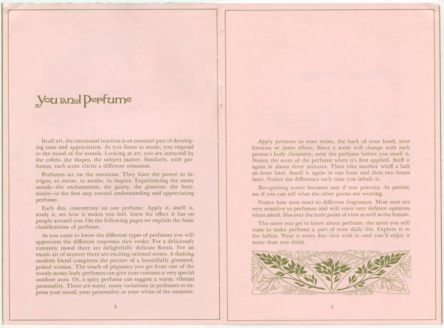 The Romance of Fragrance by Revlon pages 4-5