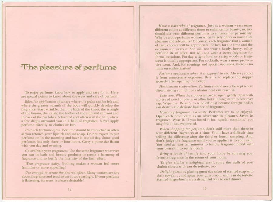 The Romance of Fragrance by Revlon pages 12-13