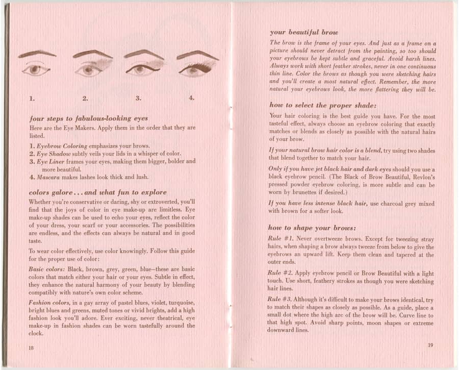  The Complete Guide to Make-up by Revlon pages 16-17
