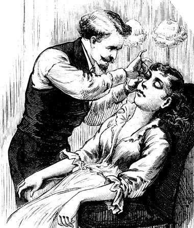 1882 Sewing in false eyelashes