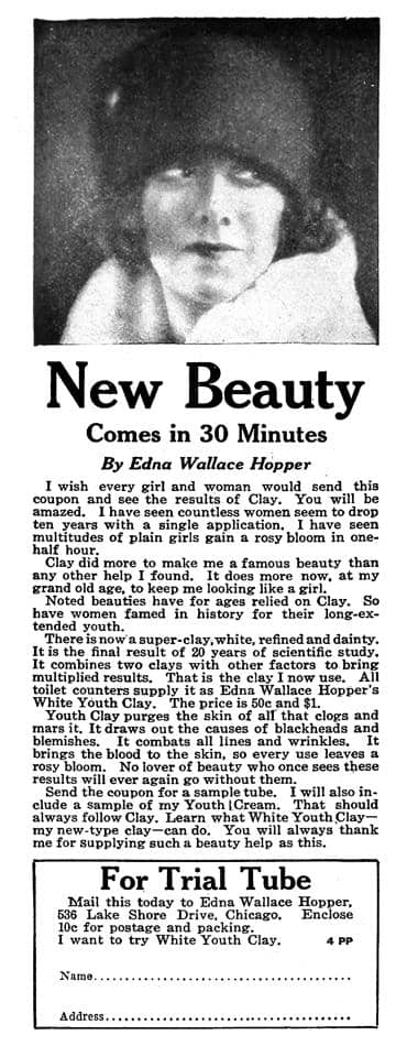 1925 Edna Wallace Hopper White Youth Clay