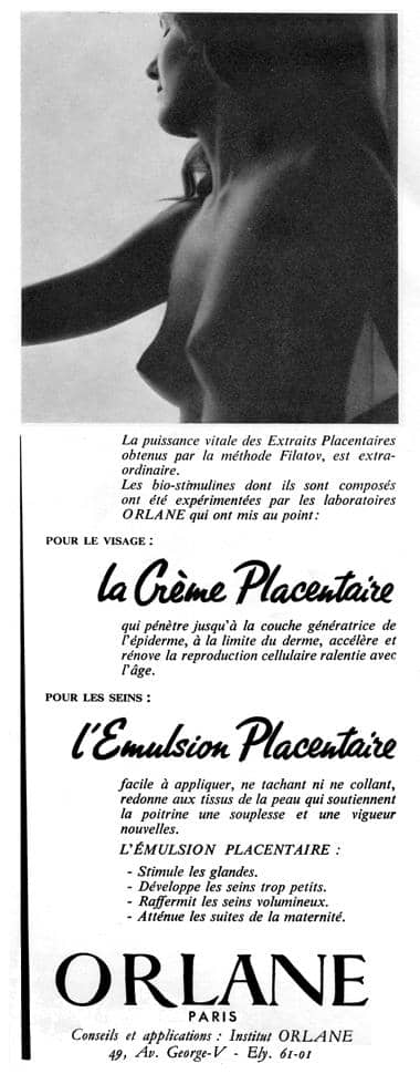 1956 Orlane Creme Placentaire and Emulsion Placentaire