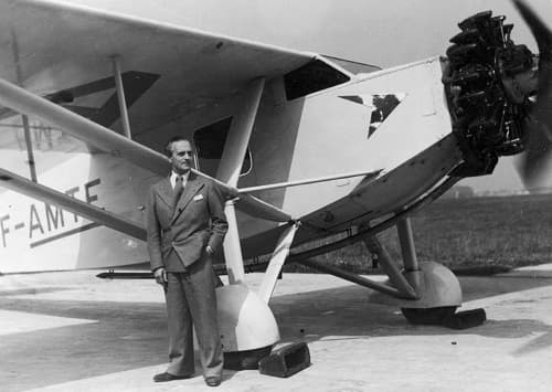 1937 Antoine standing in front of a Farman F391