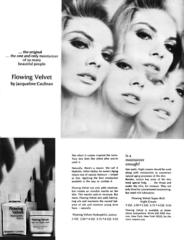 1969 Flowing Velvet Hydrophilic Lotion and Super-Rich Night Cream