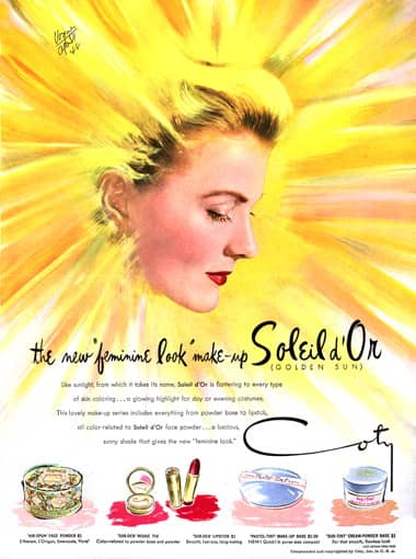 1948 Coty make-up products