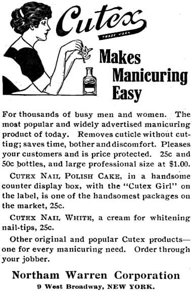 1915 Cutex Nail Polish Cake and Nail White