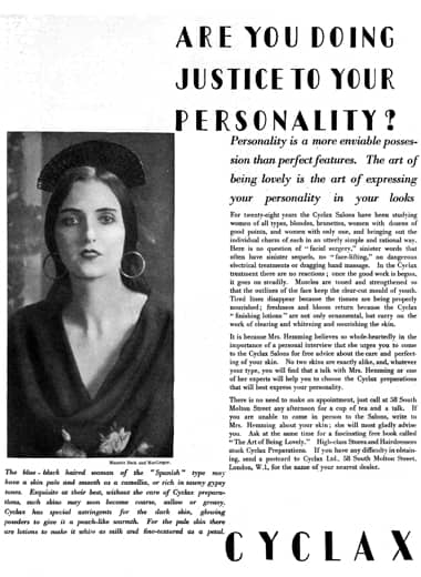1928 Cyclax make-up by personality