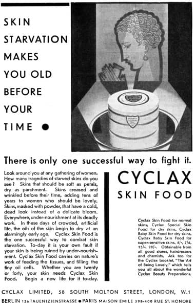1930 Cyclax Skin Food