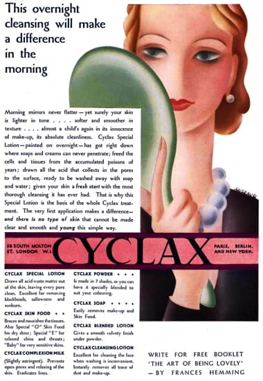 1931 Cyclax cleansing routine
