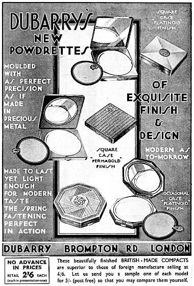 1932 Trade advert for Dubarry Powdrettes