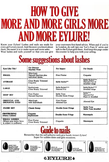 1969 Trade advertisement for Eylure