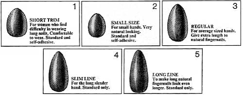 1969 Eylure nail shapes