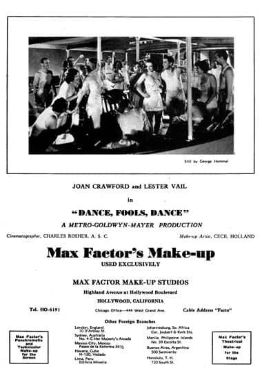 1931 Max Factor Panchromatic and Technicolor Makeup