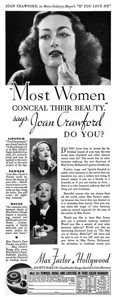 1935 Max Factor Society Make-up