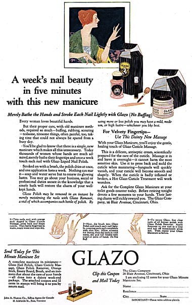 1921 Glazo Nail Polish and Massage Cream