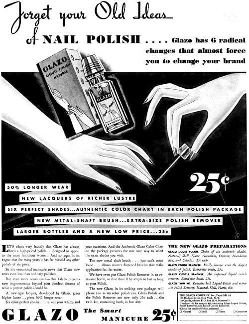 1932 Glazo Nail Polish in a new carton