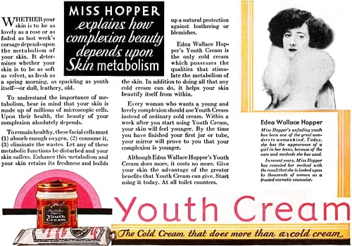 1930 Edna Wallace Hopper Youth Cream