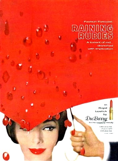 1962 Du Barry Royal Lipstick Raining Rubies