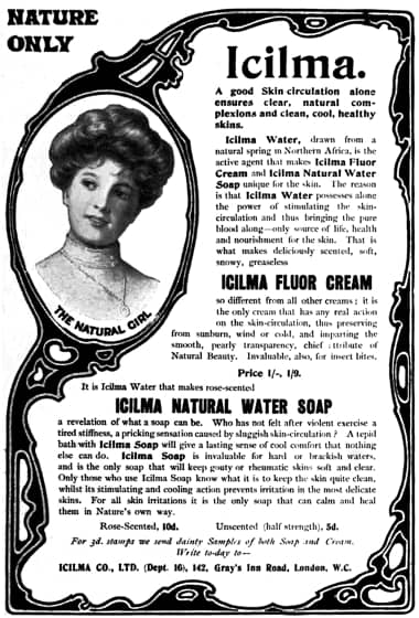 1907 Icilma Fluor Cream and Natural Water Soap.