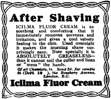 1909 Icilma Fluor Cream after shaving