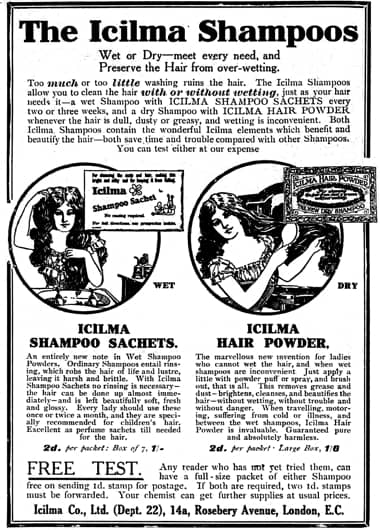 1911 Icilma Shampoos Sachets and Hair Powder