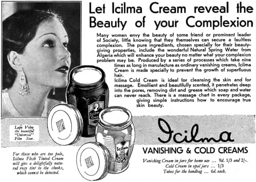 1931 Icilma Cold and Vanishing Cream