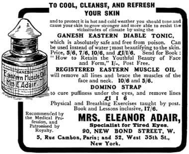 1904 Eleanor Adair Ganesh Eastern Diable Tonic and Muscle Oil