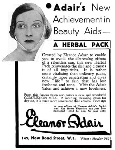 1934 Eleanor Adair Herbal Pack