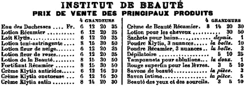 1899 product list