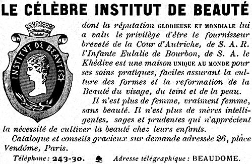 1913 Le Celebre Institut de Beaute