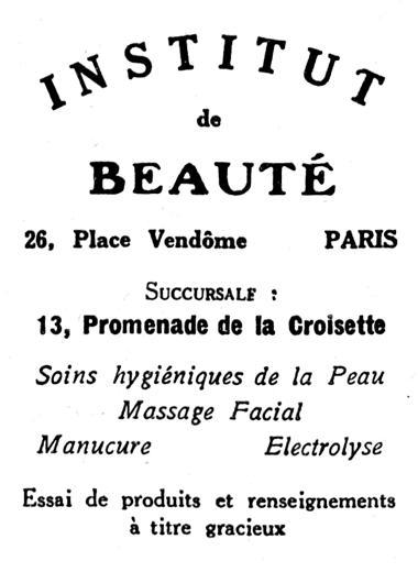 1921 Institut de Beaute