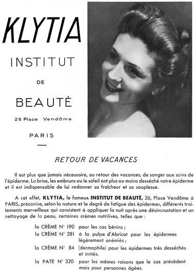 1938 Klytia Institut de Beaute