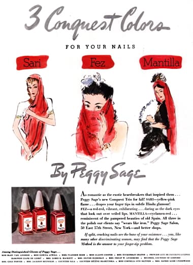 1939 Peggy Sage Fez, Mantilla and Sari Nail Enamels