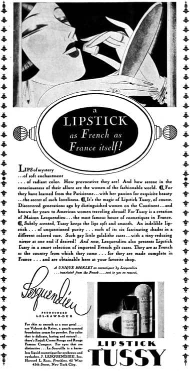1928 Tussy Lipsticks