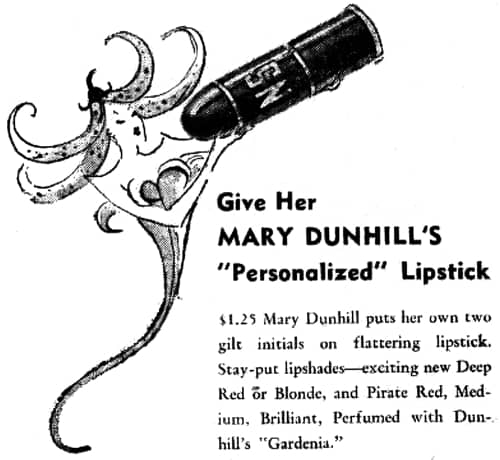 1941 Mary Dunhill Personalized Lipstick