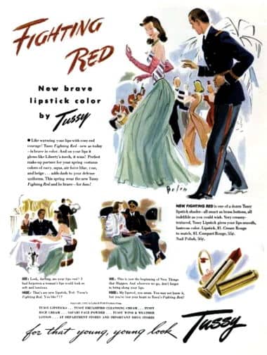 1942 Tussy Fighting Red Lipstick