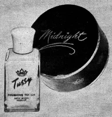 1953 Tussy Finishing Touch and Midnight Face Powder