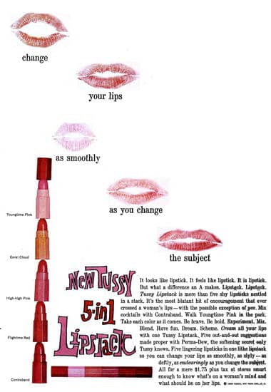 1960 Tussy Lipstack lipsticks