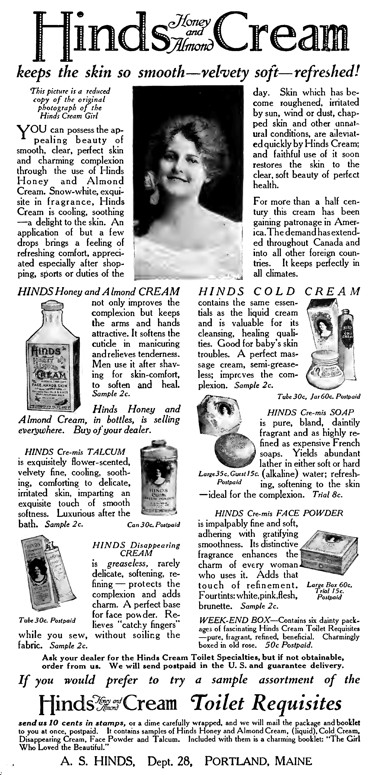 1923 Hinds Toiletries