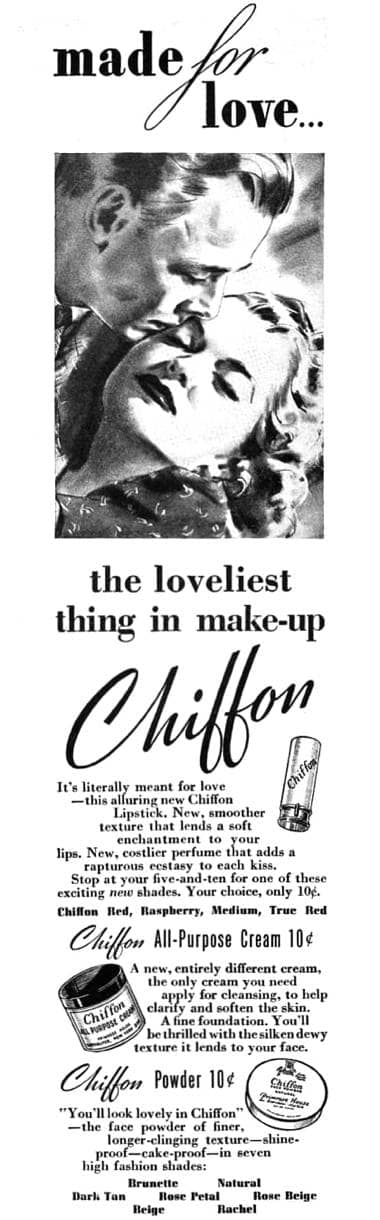 1940 Primrose House Chiffon Lipstick, All-Purpose Cream and Powder