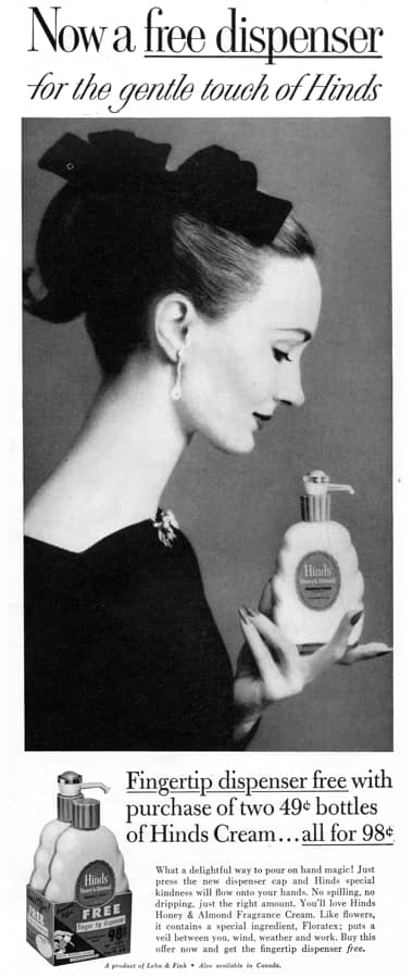 1956 Hinds Honey and Almond Fragrance Cream